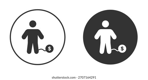 Icono de la deuda para el diseño del Sitio web, logotipo para el Web y los App.