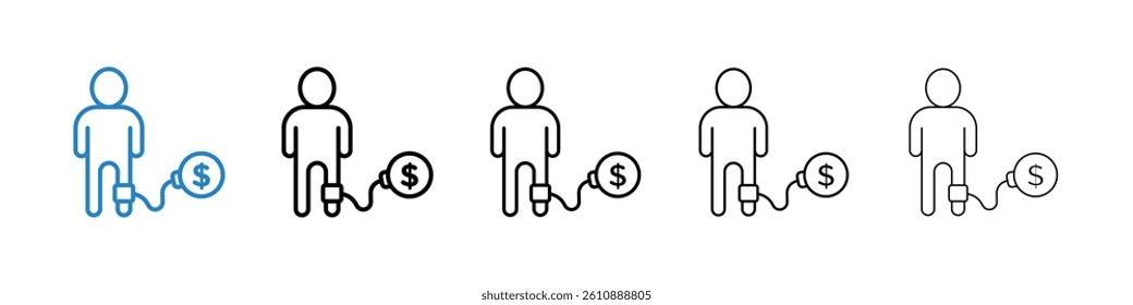 Debt icons collection vectors for web ui