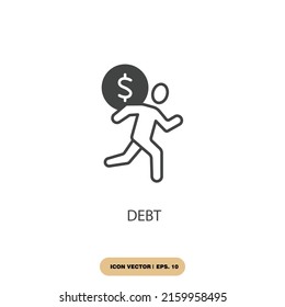 debt icons  symbol vector elements for infographic web