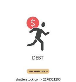 debt icons  symbol vector elements for infographic web