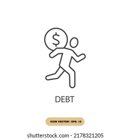 debt icons  symbol vector elements for infographic web