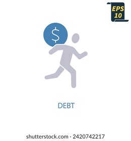 debt icons  symbol vector elements for infographic web