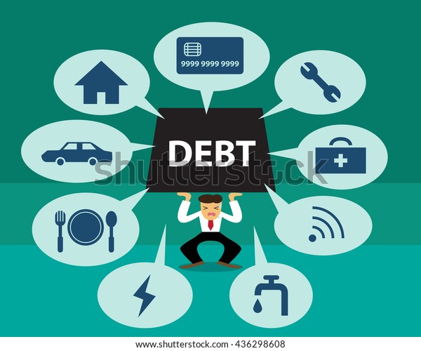 Debt Infographic Flat Cartoon Style Vector Stock Vector (Royalty Free ...