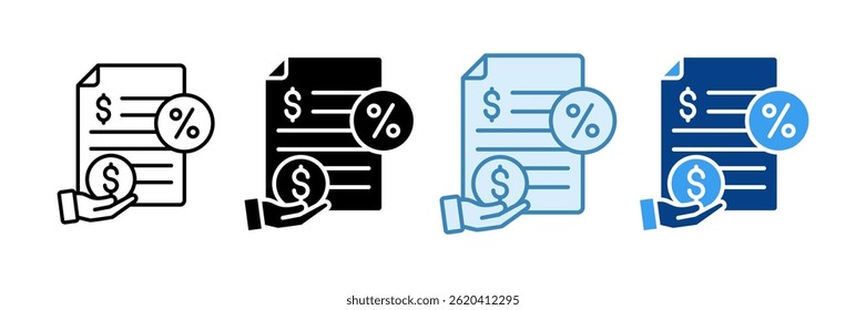 Debt Instrument Icon Set Multiple Style Collection