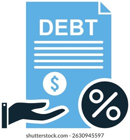 Debt instrument icon vector for bond, obligation, and repayment visuals. Ideal for financial product illustrations, credit deals, and structured finance design assets.