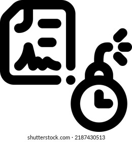Debt line style icon vector design and illustration template