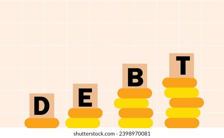 Debt or loan amount increasing with time illustration
