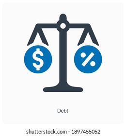 Debt or loan icon concept