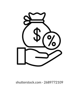 Debt or loan icon to support business and finance
