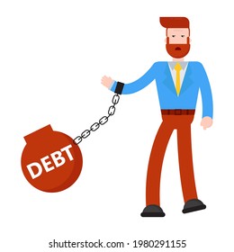 debt loan money, business finance illustration vector graphic