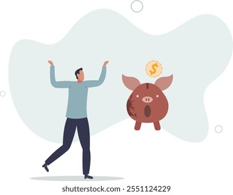 Schulden und Darlehen Problem, finanzielle Fehler, Armut oder Konkurs concept.flat Zeichen.