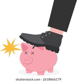 Debt and loan problem, financial mistake, poverty or bankruptcy concept,

