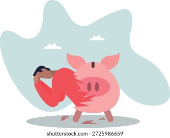 Deuda y problemas de préstamo, error financiero, pobreza o bancarrota. Sobre un hombre y su vida.