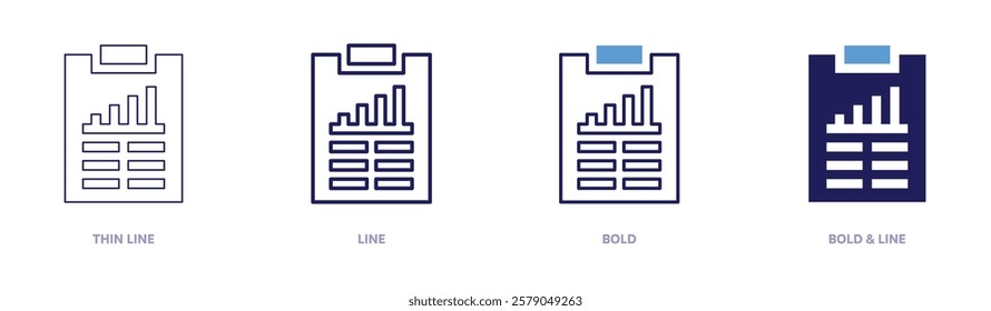 Debt management icon in 4 different styles. Thin Line, Line, Bold, and Bold Line. Duotone style. Editable stroke.