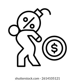 Debt Management Icon Element for Design