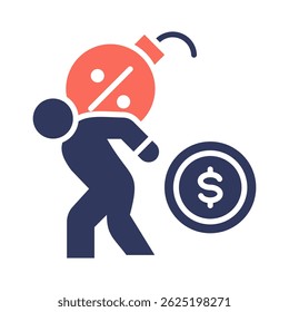 Debt Management Icon Element for Design