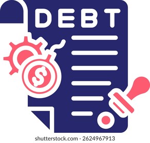 Debt Management Icon Fill Vector Illustration
