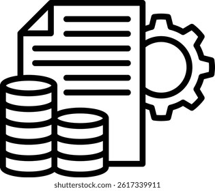 Debt Management Icon Line Vector Illustration