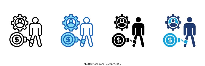 Icono de gestión de deudas Ilustración vectorial de estilo múltiple
