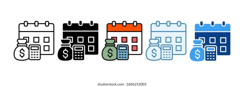 Debt Management Icon Set Multiple Style Collection