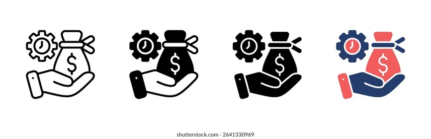 Debt Management icon sheet multiple style collection