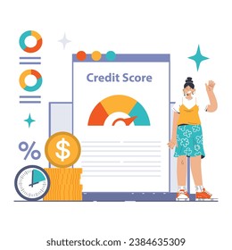 Debt management. Organization, tracking and paying off debts. Financial planning and budgeting. Payment strategy development. Flat vector illustration