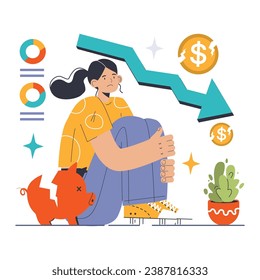Debt management. Organization, tracking and paying off debts. Financial planning and budgeting. Payment strategy development. Flat vector illustration