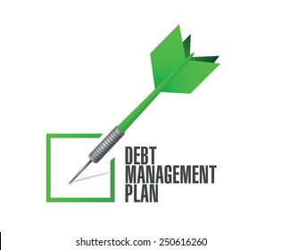 debt management plan check mark illustration design over a white background