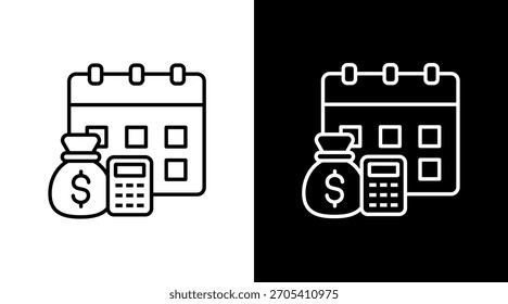 Diseño de conjunto de iconos blancos de gestión de deuda