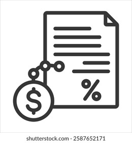 Debt Outline Icon Vector Illustration