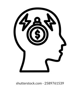 Debt Overload Line Vector Illustration On White Background.