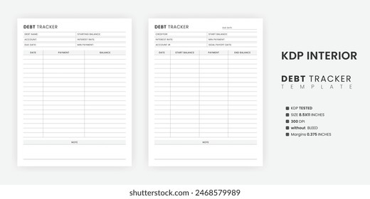 Debt Payment Tracker Printable, Money Planner Template, Monthly Budget Planner, Debt Snowball Tracker, Debt Payoff Log US Letter Size