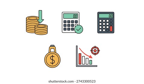 Debt Payoff Line art modern smooth style vector