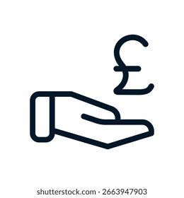 Debt - Pound icon, Vector logo sign, Illustration, shape, design, UX UI icon, editable eps