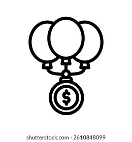Debt Reduction Line Vector Illustration On White Background.