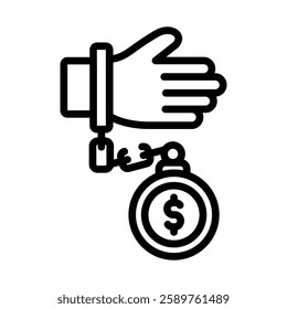 Debt Relief Line Vector Illustration On White Background.