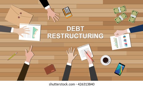 Debt Restructuring Team Work Together On Stock Vector (Royalty Free)  426313840