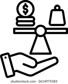 Debt Service Icon Line Vector Illustration