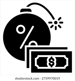 Debt Single Icon Glyph Illustration
