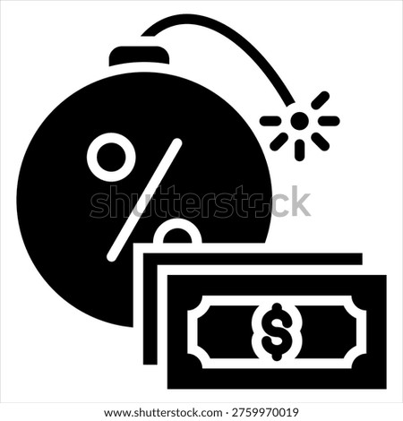 Debt Single Icon Glyph Illustration