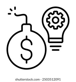 Debt Solution icon line vector illustration