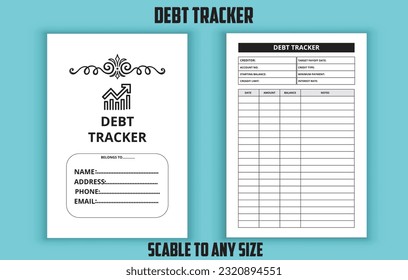 Debt tracker. Low content kdp interior design template