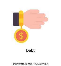 Debt vector Flat Icons. Simple stock illustration stock illustration
