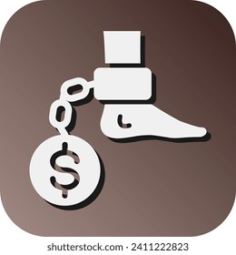 Debt Vector Glyph Gradient Background Icon For Personal And Commercial Use.
