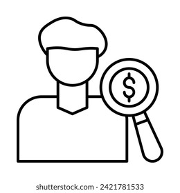 Debt Vector Line Icon Design
