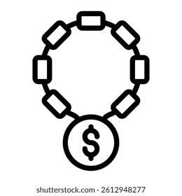 Debt Vector Line Icon Design