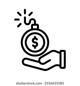 debticon line vector illustration on white background.