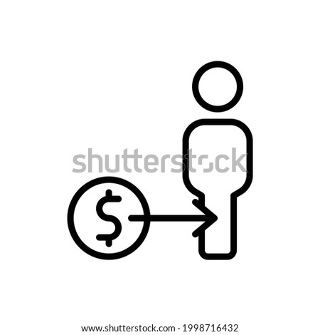 Debtor, debt icon vector illustration