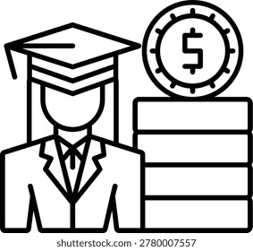Debtor Education Course Illustration vector Icon Design