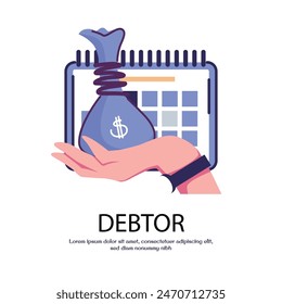 debtor flat style illustration vector design